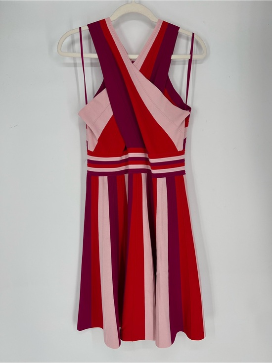 Ted Baker Dresses & Skirts - Ted Baker Colorful Red Pink Striped Fit & Flare Bandage Sleeveless Mini Dress 4